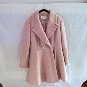 Calvin Klein Pink Wool Coat -XL-